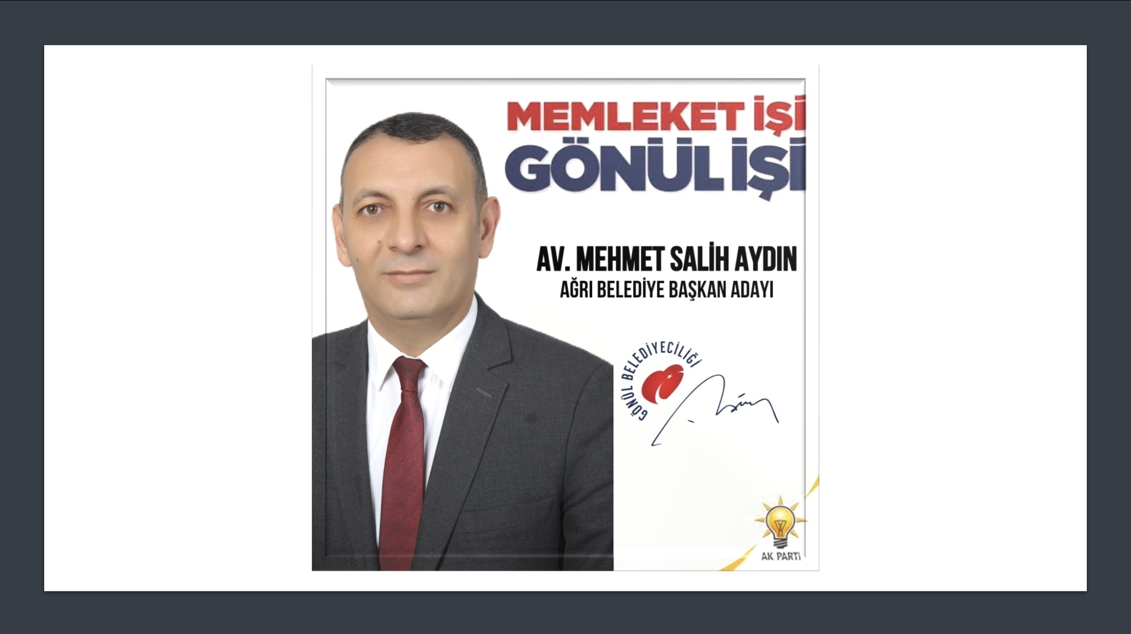 AK Parti Ağrı Belediye Başkan Adayı M. Salih Aydın oldu
